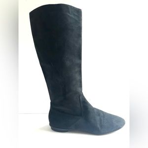 Black Suede Knee High Boots